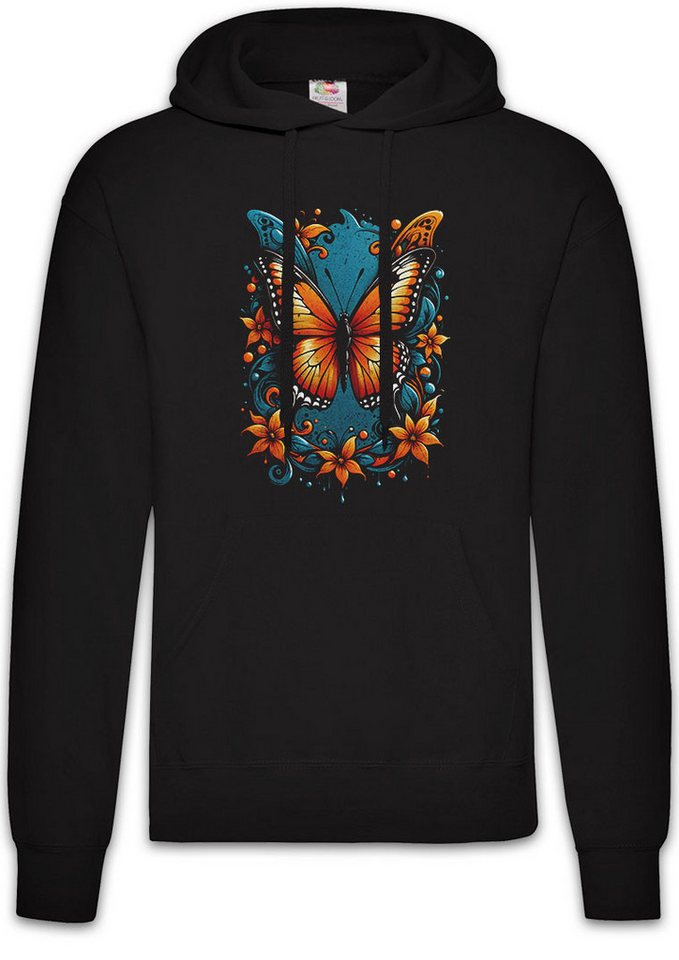 Urban Backwoods Hoodie Butterfly Herren Hoodie Schmetterling Tattoo Art Girl Pin Up Burlesque (1-tlg) Aestehtic Natur Öko Garten von Urban Backwoods