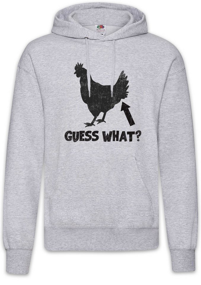 Urban Backwoods Hoodie Guess What Herren Hoodie Chicken Butt Quote Fun Joke Comedy Nerd (1-tlg) Hipster Indie Cocky von Urban Backwoods
