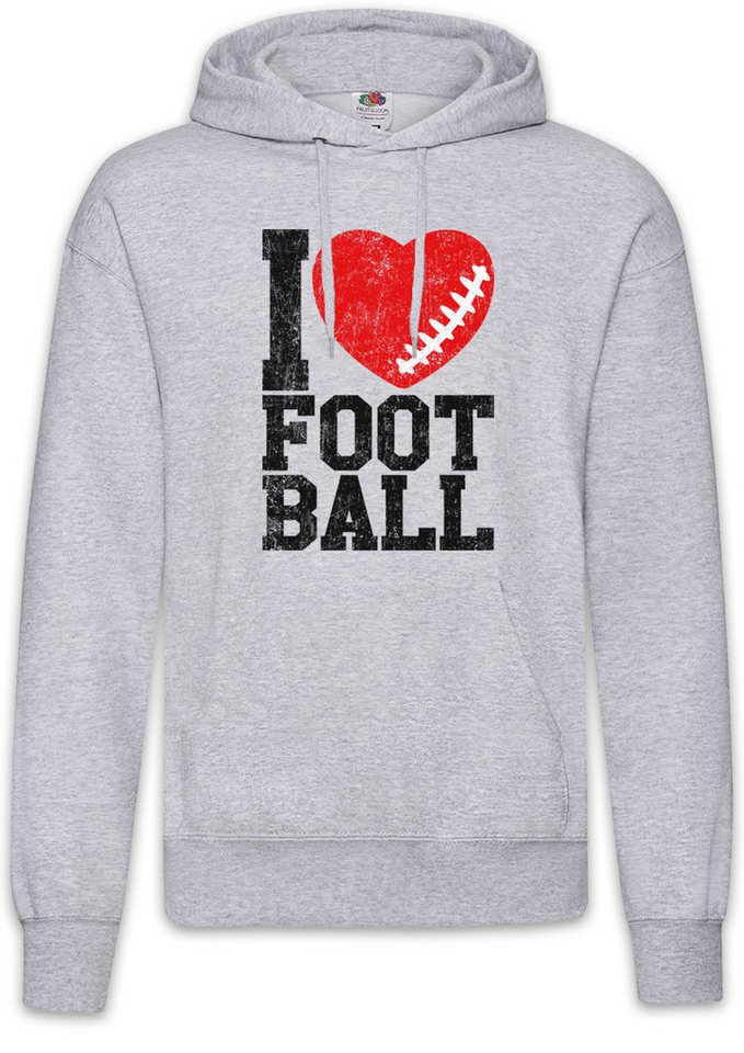Urban Backwoods Hoodie I Love Football II Herren Hoodie American US USA Hearts Heart Herz (1-tlg) Love Addicted Addiction Ball von Urban Backwoods