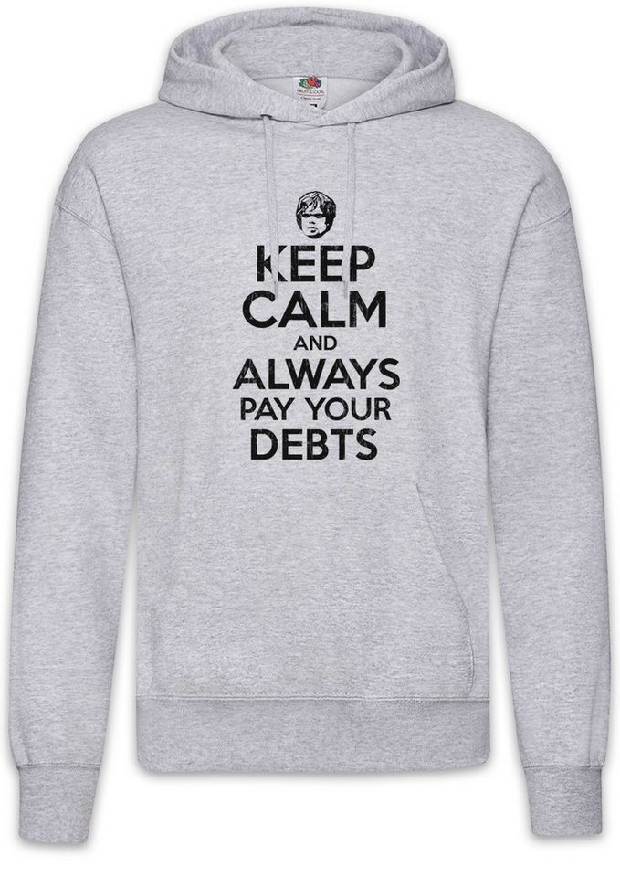 Urban Backwoods Hoodie Keep Calm And Always Pay Your Debts Herren Hoodie Game Swords Of (1-tlg) Tyrion Haus Thrones Wolf von Urban Backwoods