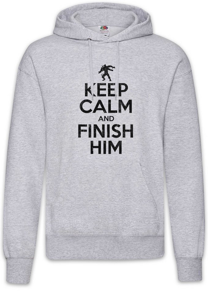 Urban Backwoods Hoodie Keep Calm And Finish Him Herren Hoodie Mortal Fun Raiden Kombat Goro (1-tlg) Shao Characters Charaktere Kung von Urban Backwoods
