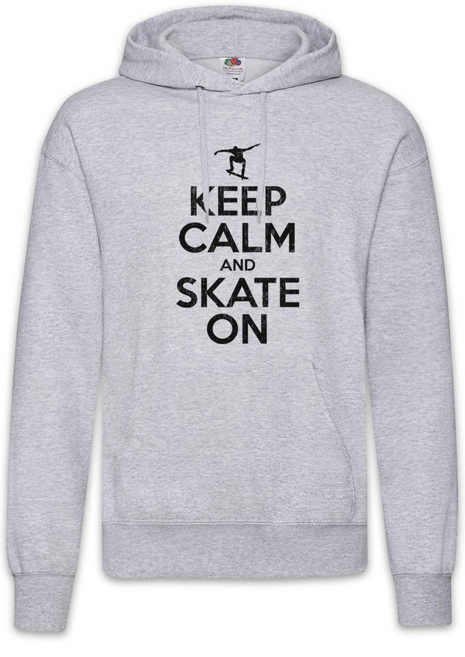 Urban Backwoods Hoodie Keep Calm And Skate On Herren Hoodie Skateboard Skate Or Skater Park (1-tlg) Deck Die Sk8 Skull von Urban Backwoods