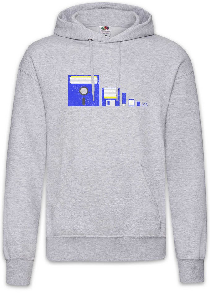 Urban Backwoods Hoodie Memory Evolution Herren Hoodie Nerd Retro Floppy Disc Informatiker PC (1-tlg) Computer Diskette Disk Drive von Urban Backwoods