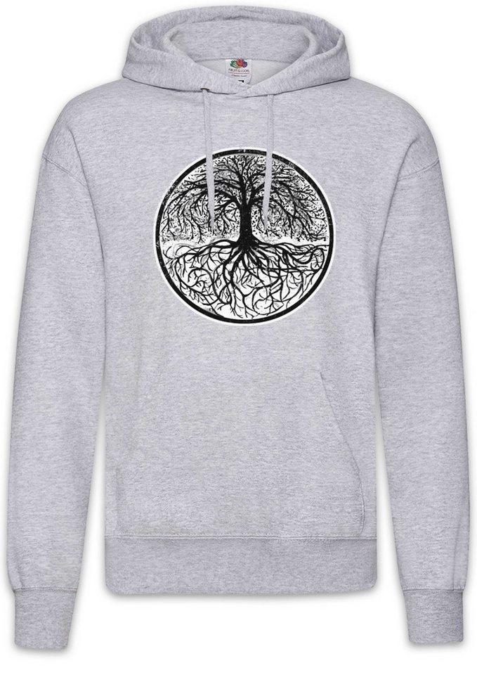 Urban Backwoods Hoodie Yggdrasil Tree Logo II Black & White Herren Hoodie Tree Tyr Celtic (1-tlg) Irminsul Of Thor Life von Urban Backwoods