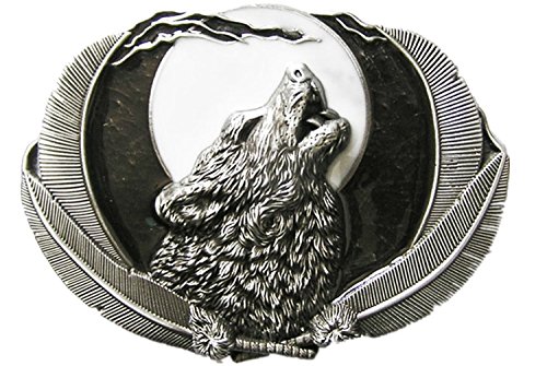 Urban Backwoods Howling Wolf III Gürtelschnalle für Wechselgürtel Buckle von Urban Backwoods