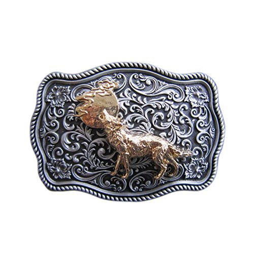 Urban Backwoods Howling Wolf VII Gürtelschnalle für Wechselgürtel Buckle von Urban Backwoods