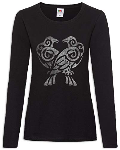 Urban Backwoods Hugin and Munin IV Damen Langarm T-Shirt Schwarz Größe M von Urban Backwoods