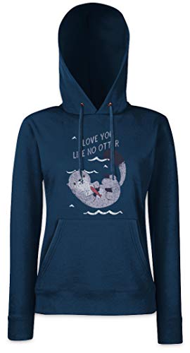 Urban Backwoods I Love You Like No Otter Damen Kapuzenpullover Hoodie Blau Größe S von Urban Backwoods