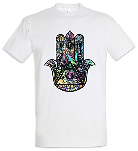 Urban Backwoods Illuminati Hand Hamsa Herren T-Shirt Weiß Größe 2XL von Urban Backwoods