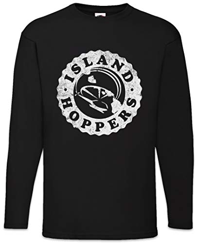 Urban Backwoods Island Hoppers Logo Herren Langarm T-Shirt Schwarz Größe S von Urban Backwoods
