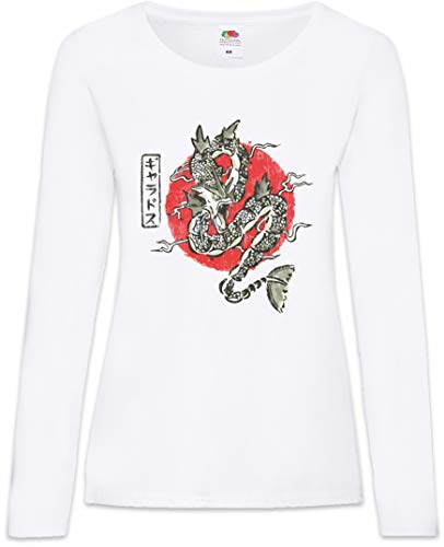 Urban Backwoods Japanese Dragon I Damen Langarm T-Shirt Weiß Größe L von Urban Backwoods