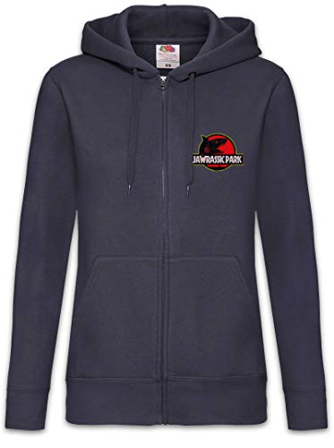 Urban Backwoods Jawrassic Park Damen Zipper Hoodie Kapuzenpullover Blau Größe S von Urban Backwoods