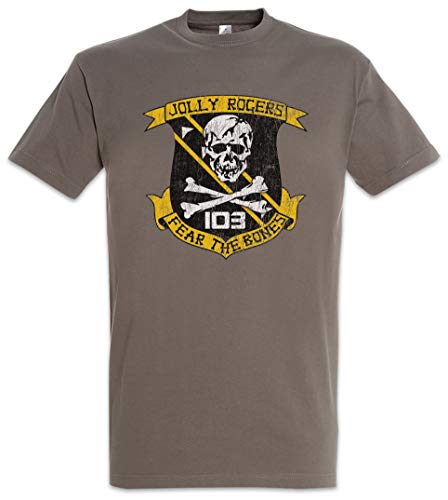 Urban Backwoods Jolly Rogers Patch Herren T-Shirt Grau Größe L von Urban Backwoods