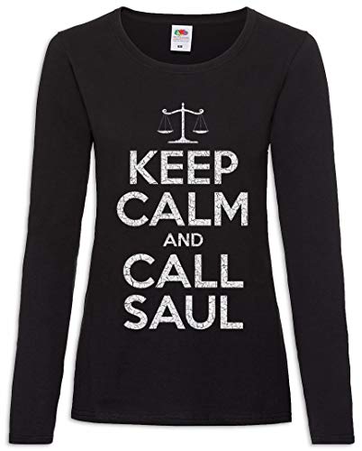 Urban Backwoods Keep Calm and Call Saul Damen Langarm T-Shirt Schwarz Größe S von Urban Backwoods