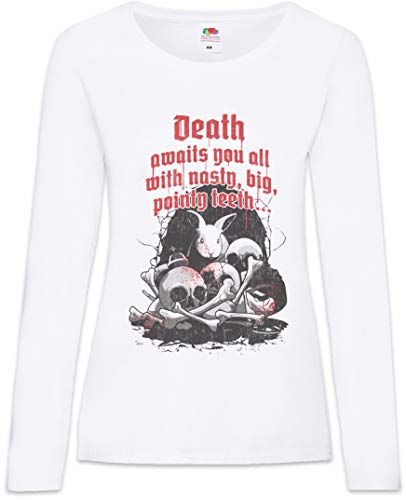 Urban Backwoods Killer Rabbit I Damen Langarm T-Shirt Weiß Größe S von Urban Backwoods
