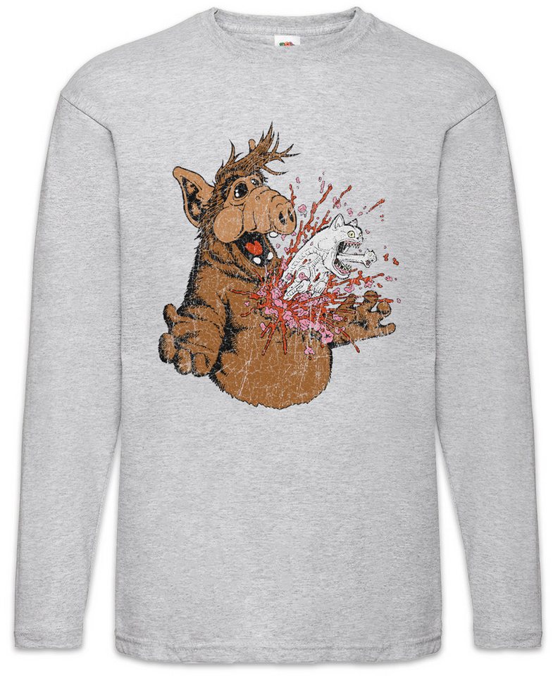 Urban Backwoods Langarmshirt Melmac A Horror Langarm T-Shirt Fun Geek Nerd Alien Splatter Halloween (1-tlg) Blood Blood Blut Facehugger von Urban Backwoods