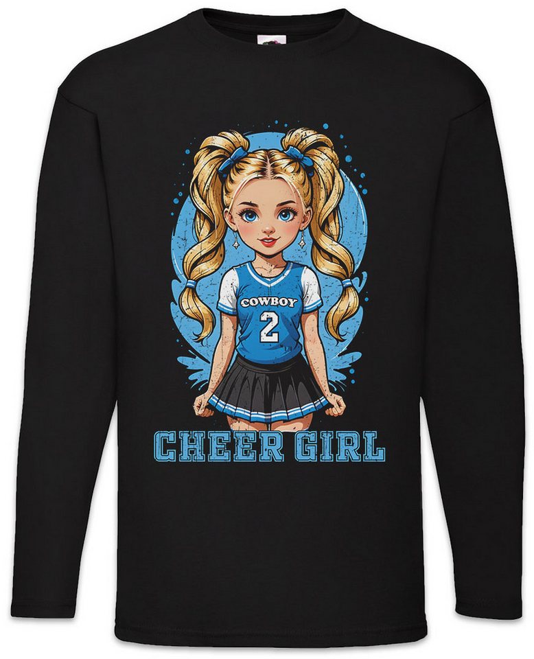 Urban Backwoods Langarmshirt Anime Comwboy Cheerleader Girl Langarm T-Shirt American Football (1-tlg) Rockabilly Texas Blue Team von Urban Backwoods