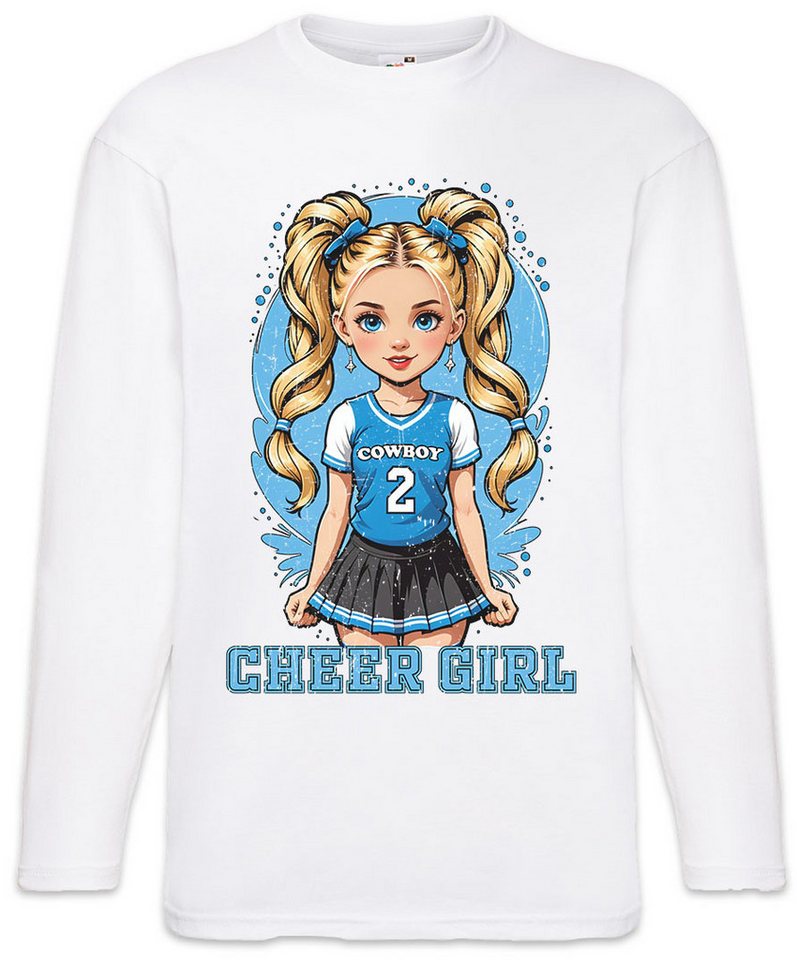 Urban Backwoods Langarmshirt Anime Comwboy Cheerleader Girl Langarm T-Shirt American Football (1-tlg) Rockabilly Texas Blue Team von Urban Backwoods