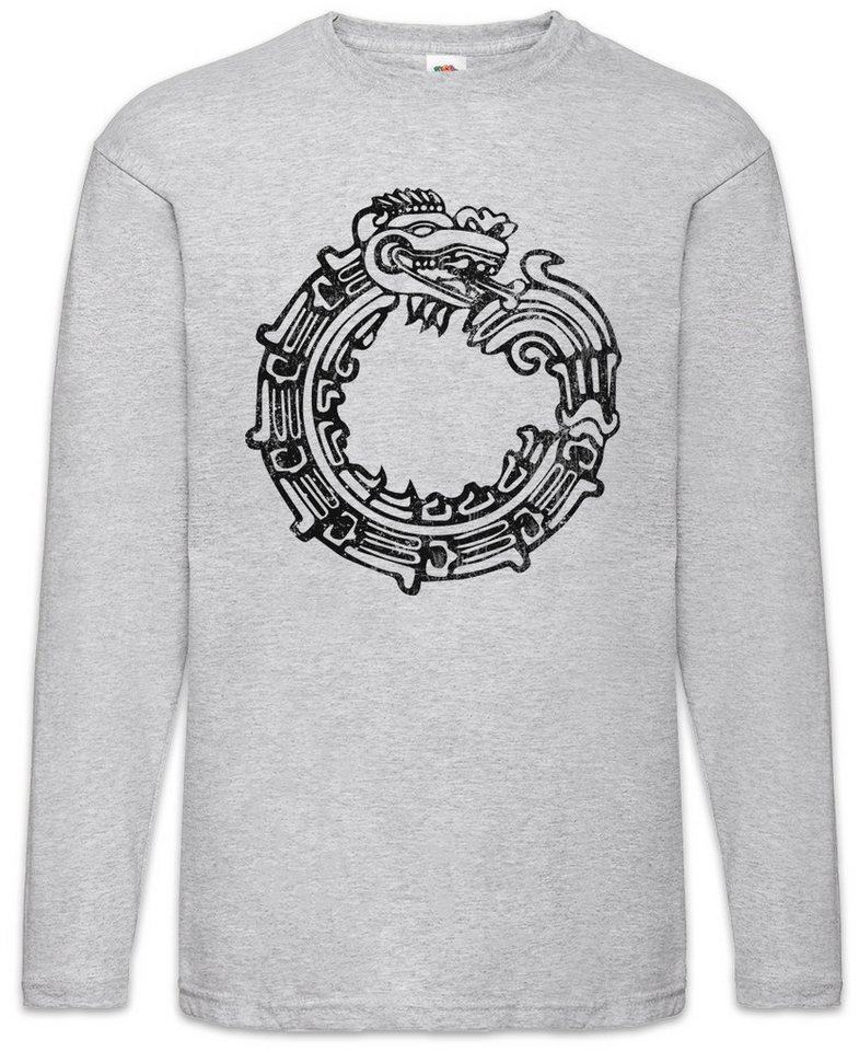 Urban Backwoods Langarmshirt Aztec Ouroboros Langarm T-Shirt Uroboros Schlange Ancient Myths (1-tlg) Mythologie Snake Asia Tattoo von Urban Backwoods