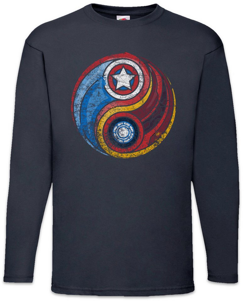 Urban Backwoods Langarmshirt Captain Stark Ying Yang Langarm T-Shirt Tony Iron Yin-Yang Captain Man (1-tlg) America Logo Symbol Schild von Urban Backwoods