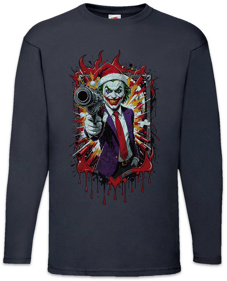 Urban Backwoods Langarmshirt Christmas Hat Joker Langarm T-Shirt Happy Santa X-Mas Claus Holidays (1-tlg) Batman Weihnachten Gotham Riddler von Urban Backwoods