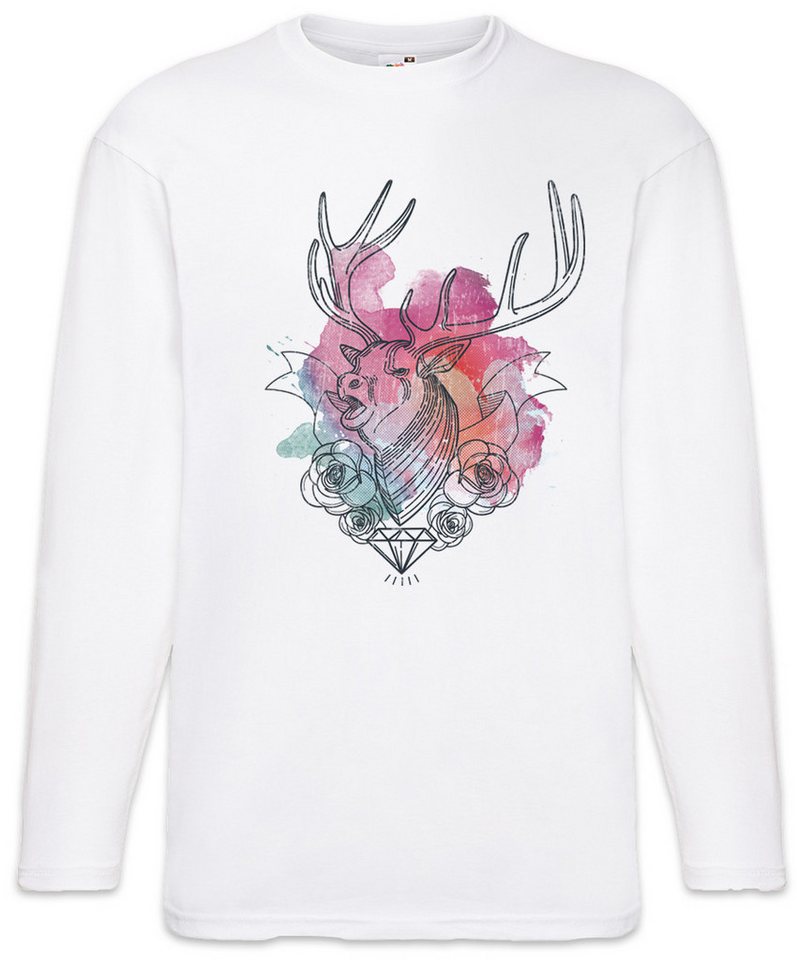 Urban Backwoods Langarmshirt Deer Diamond Langarm T-Shirt Jägerin Jäger Jagd Reh Hirsch Diamant (1-tlg) Rockabella Pin Up Girl von Urban Backwoods