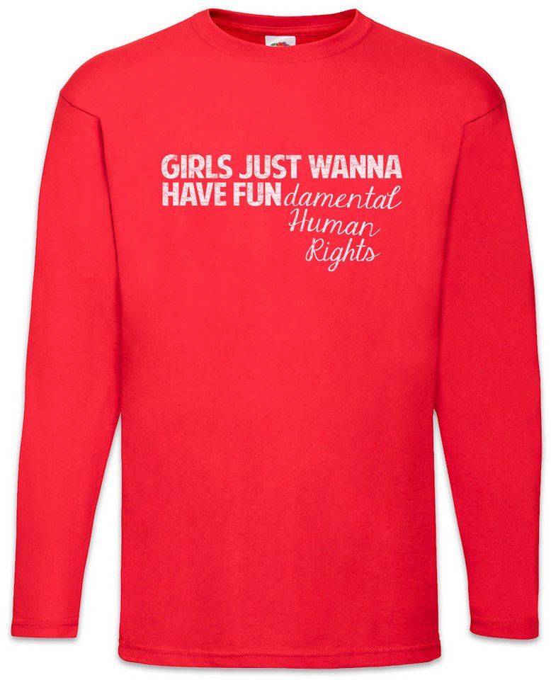 Urban Backwoods Langarmshirt Girls Just Wanna Have Fun Langarm T-Shirt Venus Fist Sign Symbol Logo (1-tlg) Women Frauen March Revolution von Urban Backwoods