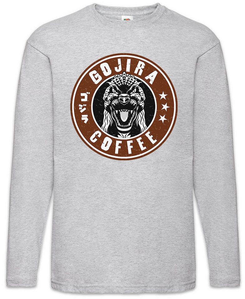 Urban Backwoods Langarmshirt Gojira Coffee Langarm T-Shirt Kaffee Barista Koffein Caffein Shop (1-tlg) Espresso Godzilla Addicted Kaiju von Urban Backwoods