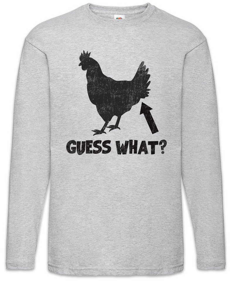 Urban Backwoods Langarmshirt Guess What Langarm T-Shirt Chicken Butt Quote Fun Joke Comedy Nerd (1-tlg) Hipster Indie Cocky von Urban Backwoods