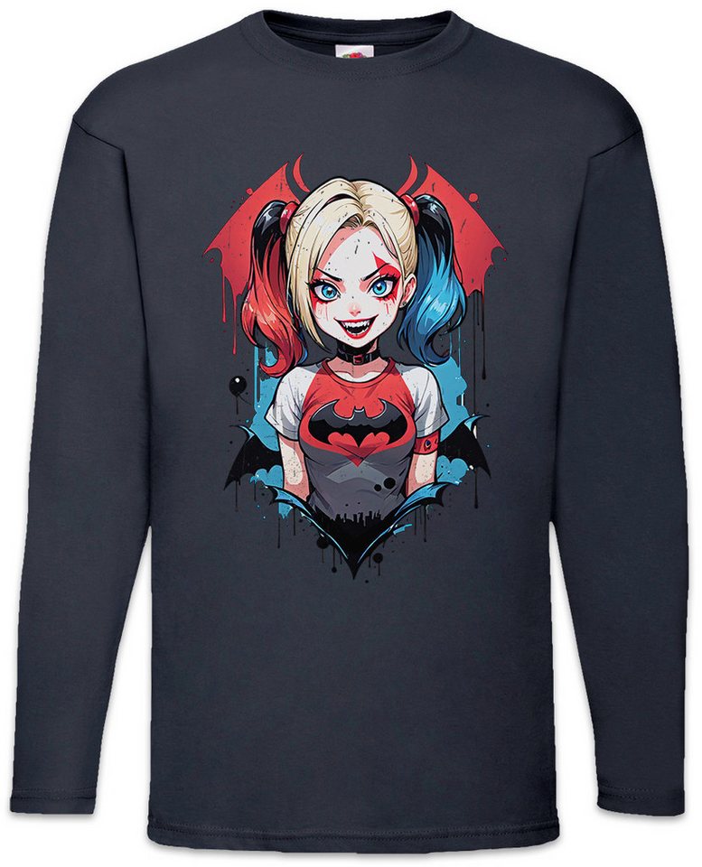 Urban Backwoods Langarmshirt Harley Batcave Girl Langarm T-Shirt Bat Logo Quinn Anime Gotham Batman (1-tlg) Modern Art Man Woman von Urban Backwoods