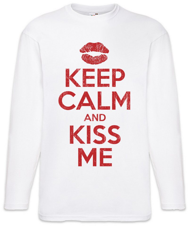 Urban Backwoods Langarmshirt Keep Calm And Kiss Me Langarm T-Shirt Kuss Love Liebe Amour Amore Küss (1-tlg) Mich Single Girl Boy von Urban Backwoods