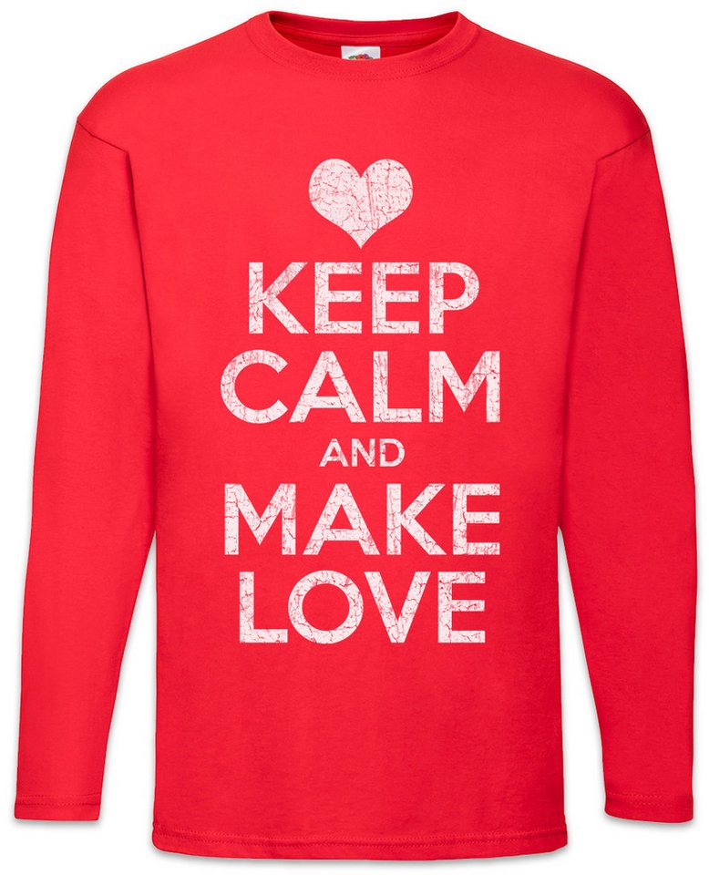 Urban Backwoods Langarmshirt Keep Calm And Make Love Langarm T-Shirt Kuss Liebe Amour Amore Küss (1-tlg) Mich Single Girl Boy von Urban Backwoods