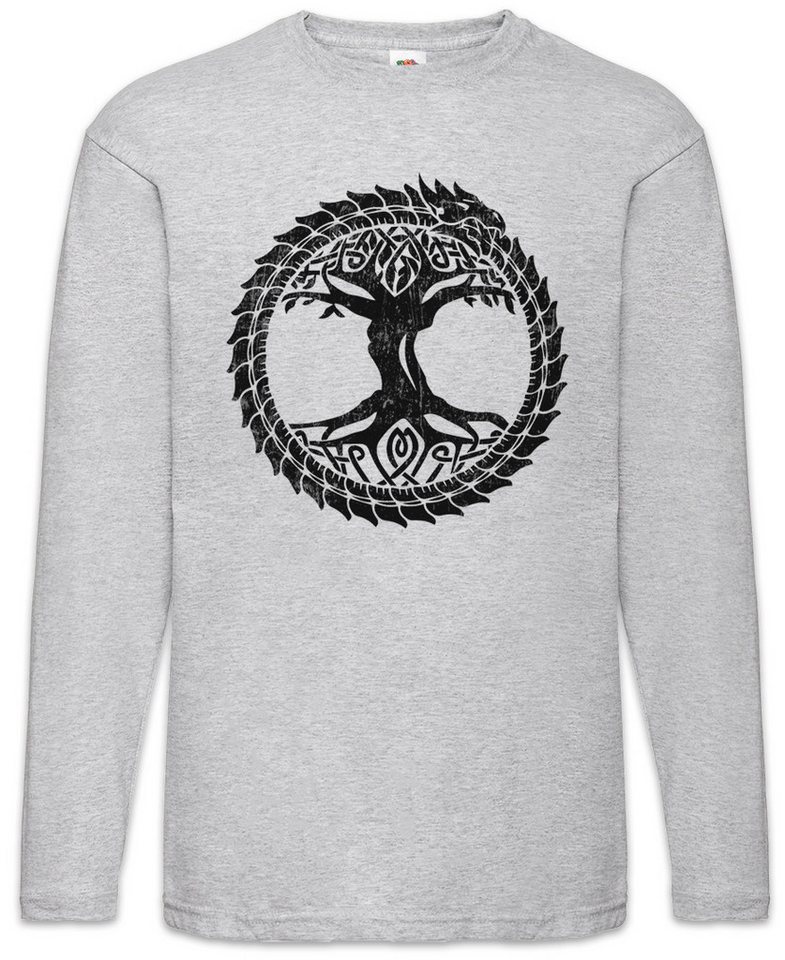 Urban Backwoods Langarmshirt Ouroboros Yggdrasil Langarm T-Shirt Celtic Irminsul Tree Loki of Life (1-tlg) Thor Snake Weltenbaum Wikinger von Urban Backwoods