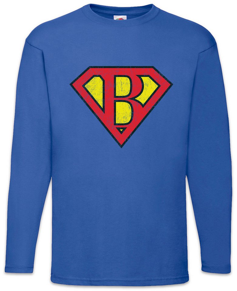 Urban Backwoods Langarmshirt Super B Langarm T-Shirt Buchstabe Initialen Vorname Nachname Man (1-tlg) Fasching Karneval Kostüm Costume von Urban Backwoods