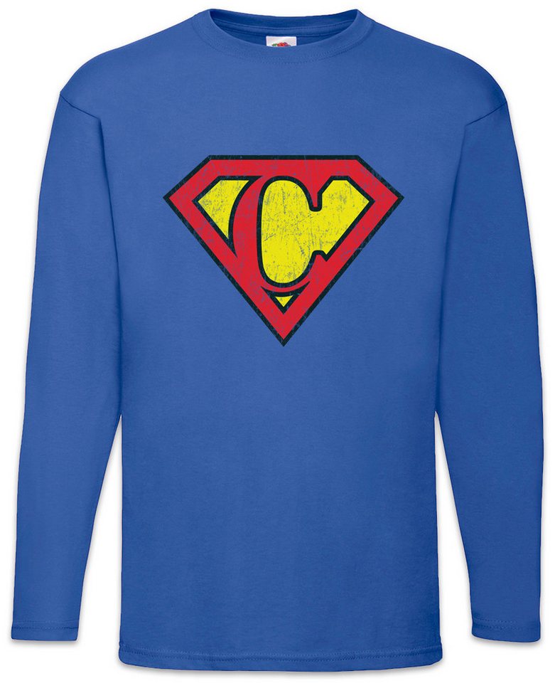 Urban Backwoods Langarmshirt Super C Langarm T-Shirt Buchstabe Initialen Vorname Nachname Man (1-tlg) Fasching Karneval Kostüm Costume von Urban Backwoods