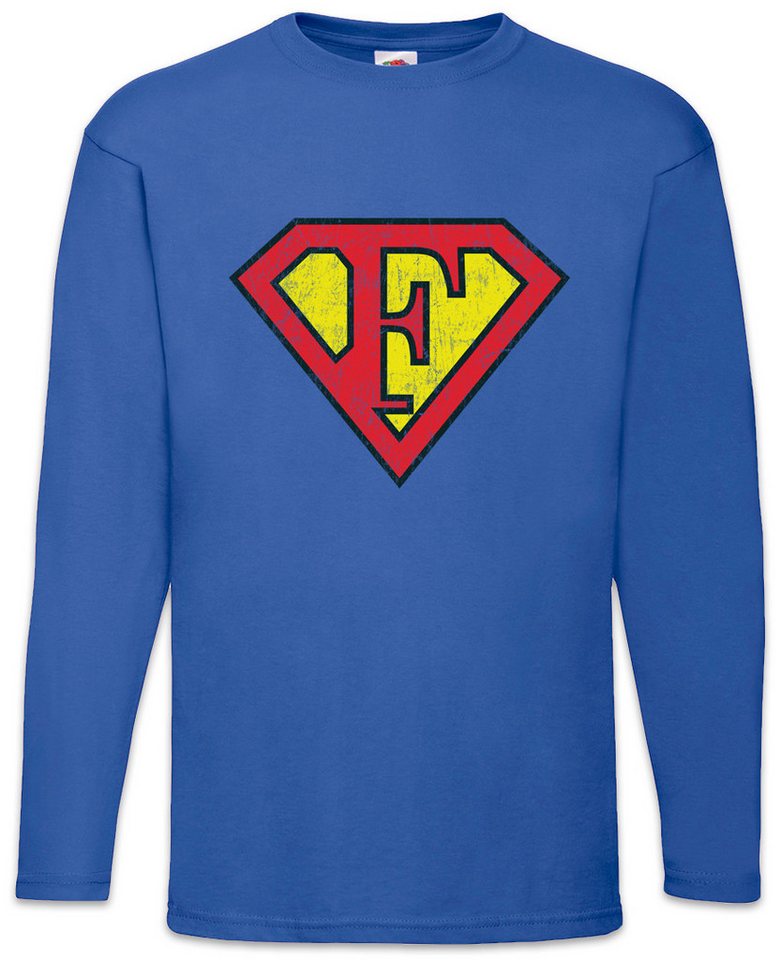 Urban Backwoods Langarmshirt Super F Langarm T-Shirt Buchstabe Initialen Vorname Nachname Man (1-tlg) Fasching Karneval Kostüm Costume von Urban Backwoods