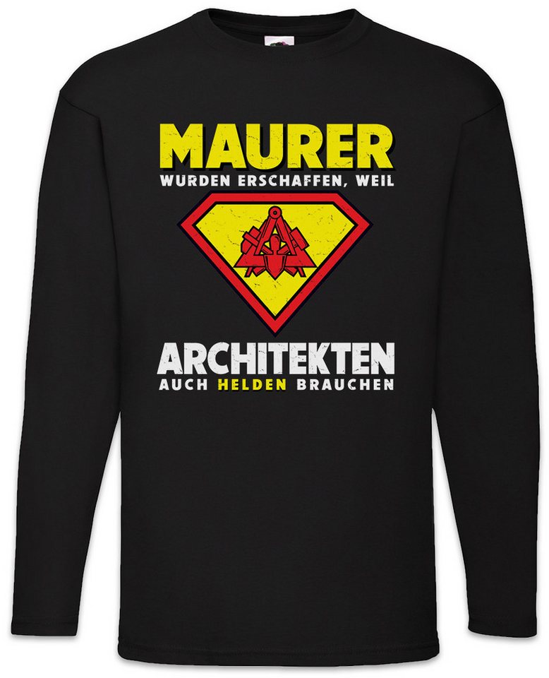 Urban Backwoods Langarmshirt Super Maurer Langarm T-Shirt Symbol Handwerk Beruf Lehre Man Geselle (1-tlg) Meister Zunft Baustelle Bau von Urban Backwoods