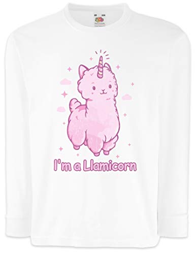 Urban Backwoods Llamicorn II Kinder Kids Mädchen Jungen Langarm T-Shirt Weiß Größe 12 Jahre von Urban Backwoods