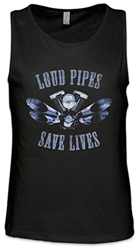 Urban Backwoods Loud Pipes Save Lives Herren Männer Tank Top Training Shirt Schwarz Größe L von Urban Backwoods