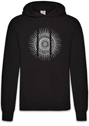 Urban Backwoods Mayan Sun Hoodie Kapuzenpullover Sweatshirt Schwarz Größe L von Urban Backwoods