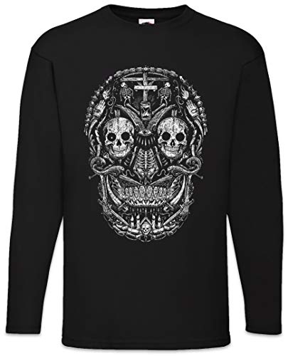 Urban Backwoods Mexican Skull I Herren Langarm T-Shirt Schwarz Größe M von Urban Backwoods