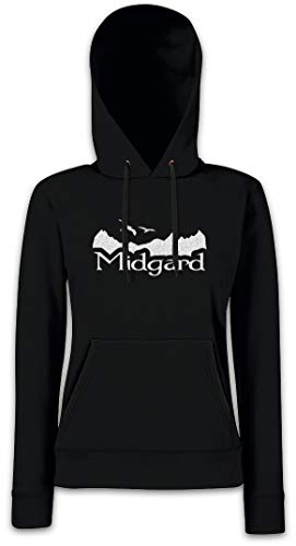 Urban Backwoods Midgard Damen Kapuzenpullover Hoodie Schwarz Größe XS von Urban Backwoods
