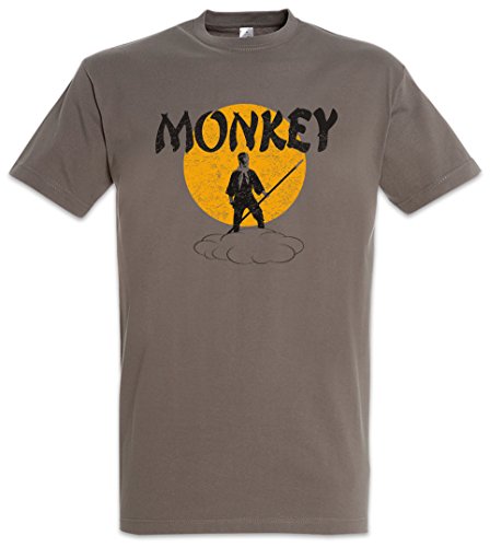Urban Backwoods Monkey Magic Retro TV Series Herren T-Shirt Grau Größe XL von Urban Backwoods