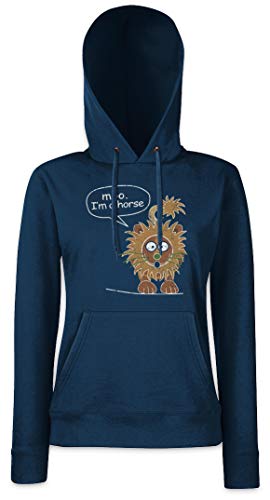 Urban Backwoods Moo I'm A Horse Damen Kapuzenpullover Hoodie Blau Größe M von Urban Backwoods