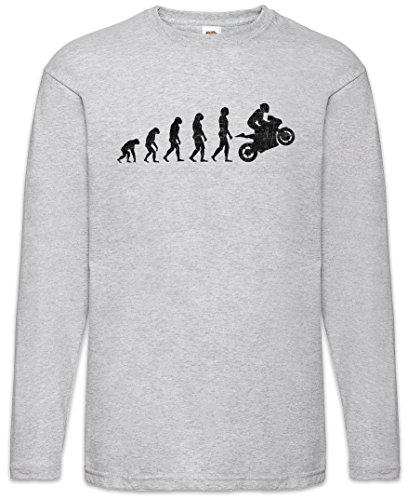 Urban Backwoods Motorcycle Evolution Herren Langarm T-Shirt Grau Größe L von Urban Backwoods