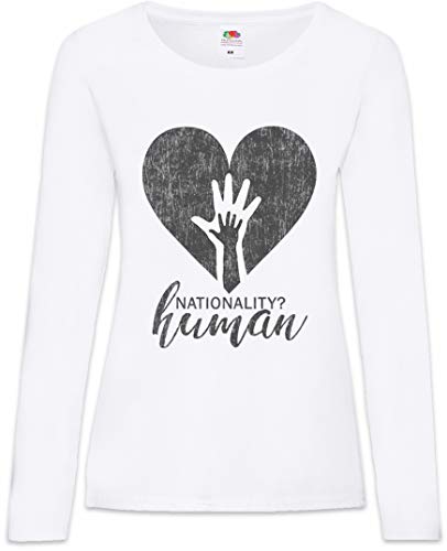 Urban Backwoods Nationality? Human Damen Langarm T-Shirt Weiß Größe M Urban Backwoods Nationality? Human Damen Langarm T-Shirt Weiß Größe M von Urban Backwoods