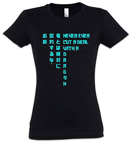 Urban Backwoods Never Ever Cut A Deal with A Dragon Damen T-Shirt Schwarz Größe 2XL von Urban Backwoods