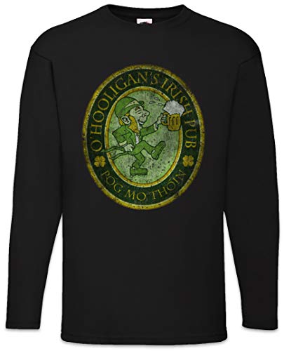 Urban Backwoods O'Hooligans Irish Pub Vintage Herren Langarm T-Shirt Schwarz Größe L von Urban Backwoods