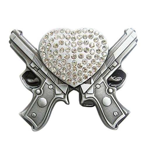 Urban Backwoods Pistols & Heart Gürtelschnalle für Wechselgürtel Buckle von Urban Backwoods