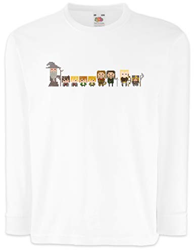 Urban Backwoods Pixel Fellowship Kinder Kids Mädchen Jungen Langarm T-Shirt Weiß Größe 10 Jahre von Urban Backwoods